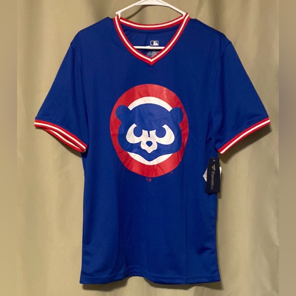 Chicago Cubs Fanatics Major League Baseball V-Neck Jersey Shirt size M NWT